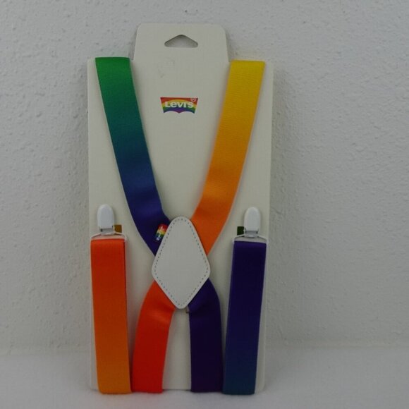 Levi's Suspenders Pride LGBTQIA Rainbow Clip On One Size - Picture 1 of 5